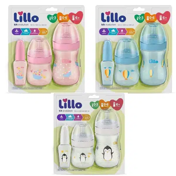 Kit Mamadeira Lillo 50/120/260ml Evolution Primeiros Passos Rosa - LILLO - Image 7