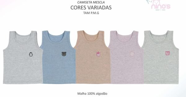 Camisetas Mescla Sortidas 3 Peças Emblema peito